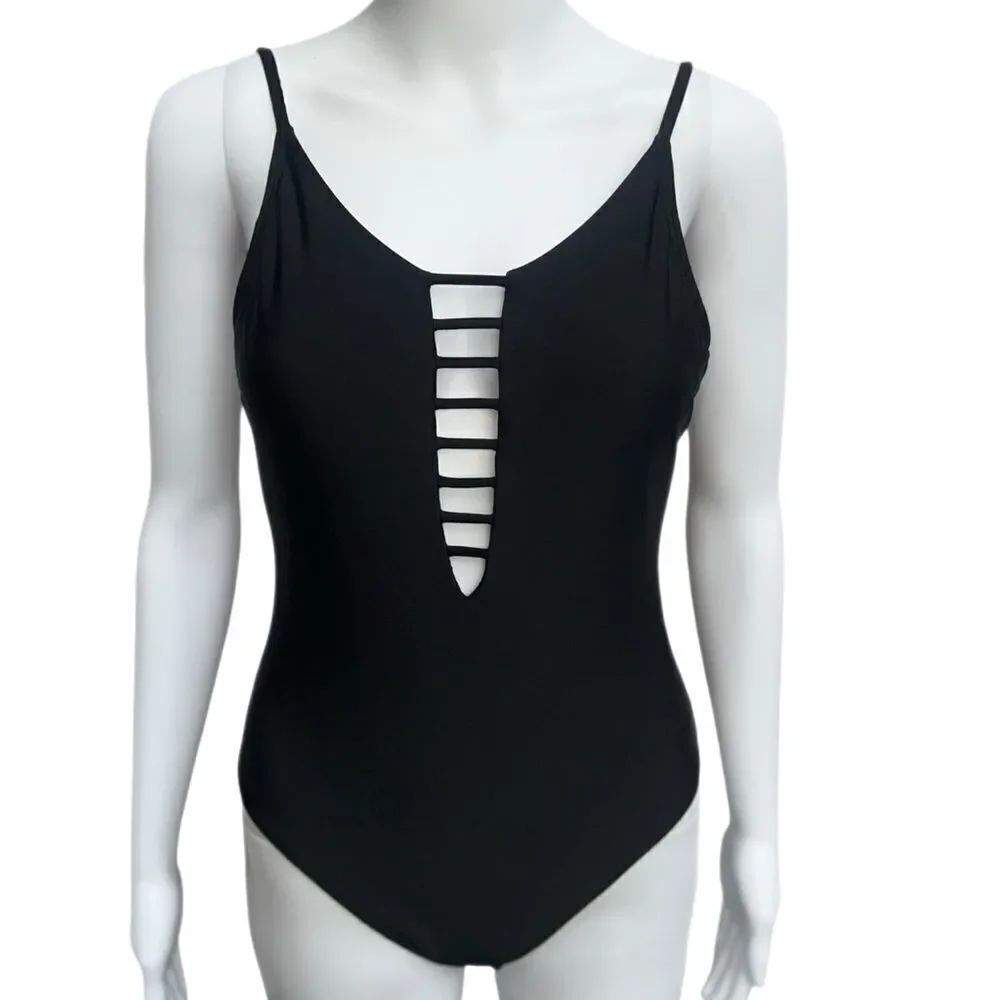 Strappy Plunge Cut-Out One Piece Swimsuit